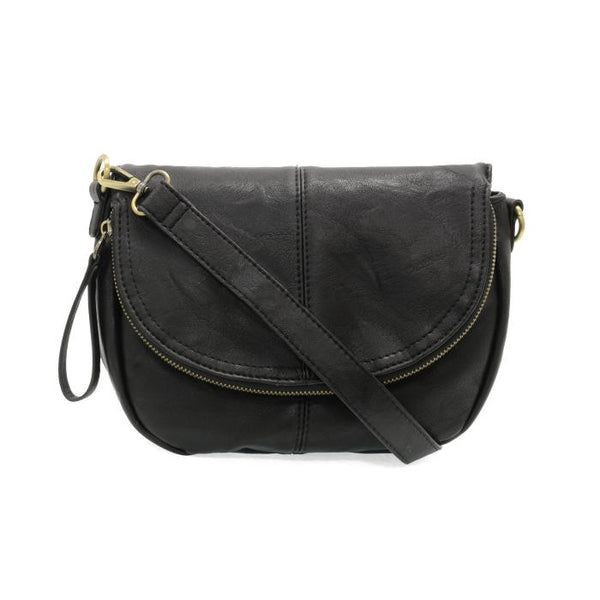 Joy Susan Helene Saddle Crossbody Bag Black