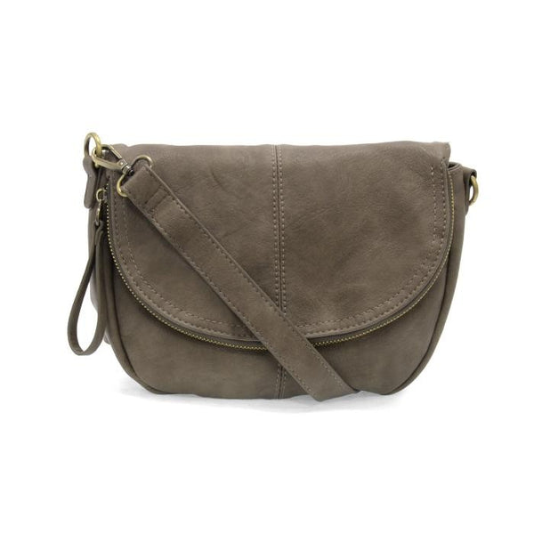 Joy Susan Helene Saddle Crossbody Bag Dark Taupe