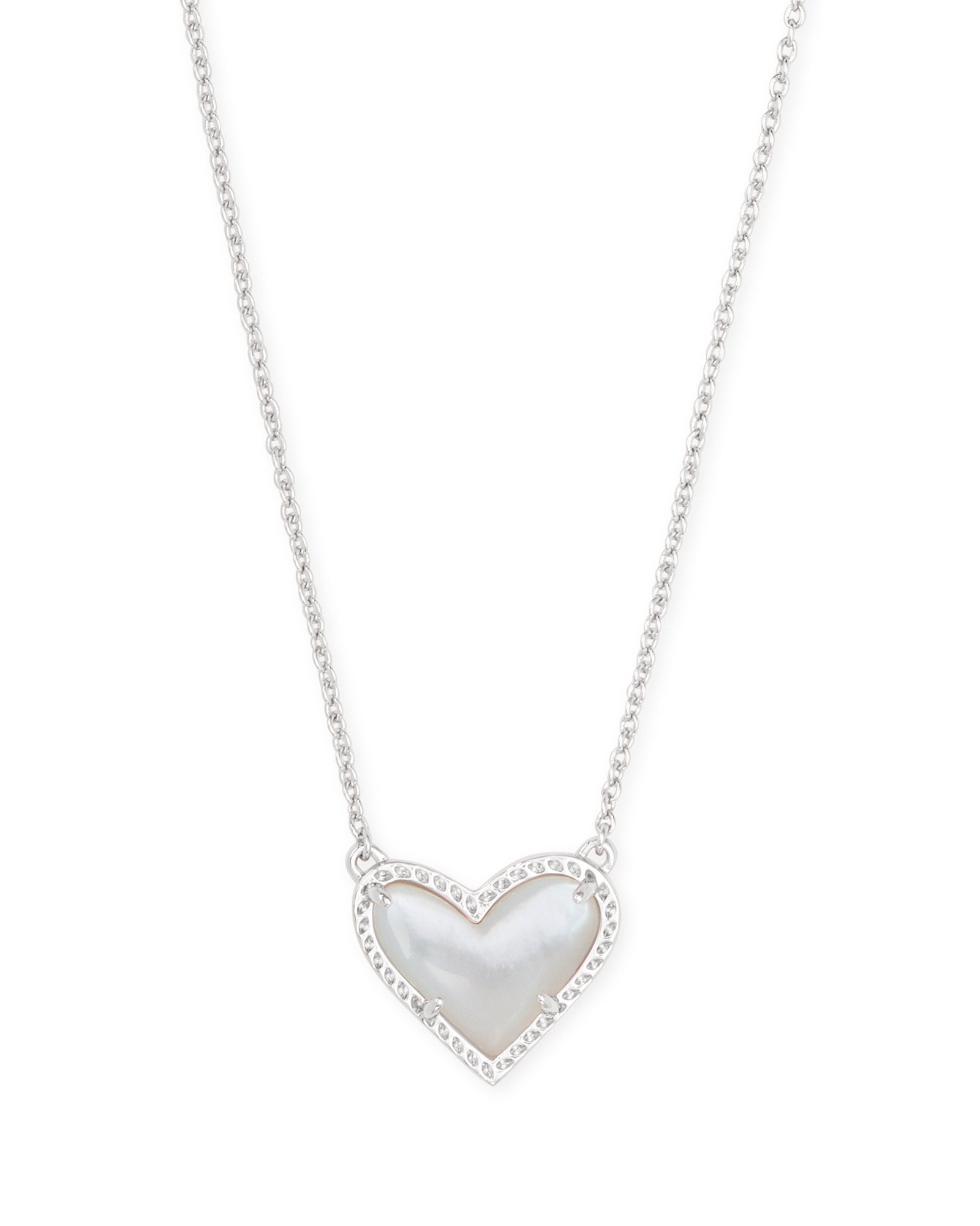 KS ARI HEART SHORT PENDANT NECKLACE SILVER