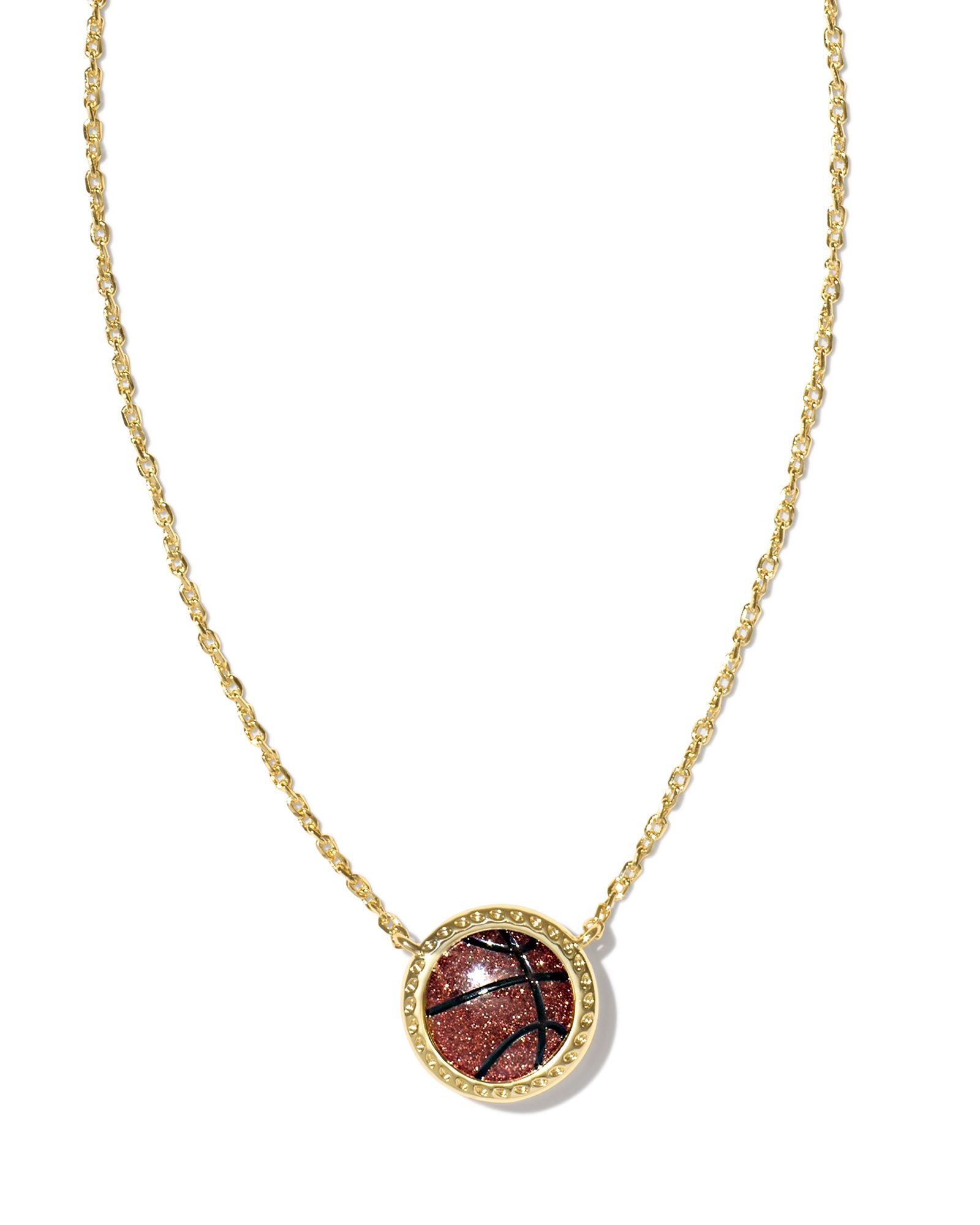 KS BASKETBALL SHORT PENDANT NECKLACE GOLD