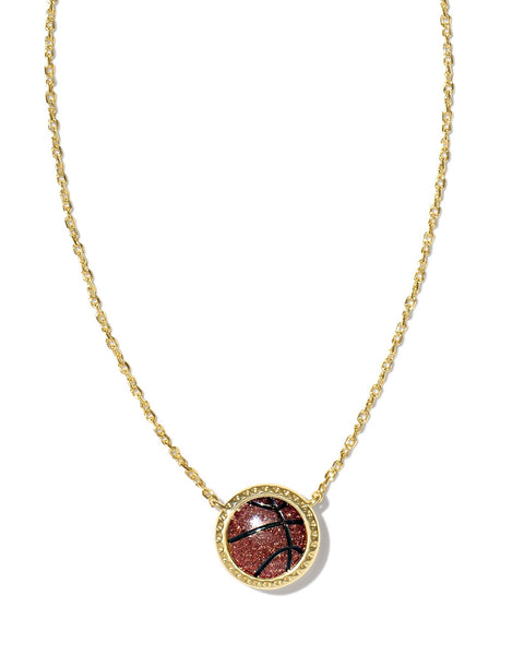KS BASKETBALL SHORT PENDANT NECKLACE GOLD