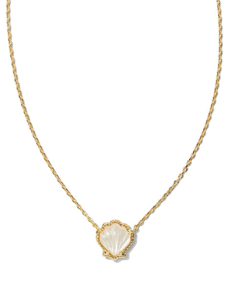 KS BRYNNE SHELL SHORT PENDANT NECKLACE GOLD