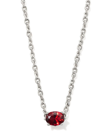 KS CAILIN CRYSTAL PENDANT NECKLACE SILVER