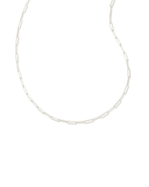 KS COURTNEY PAPERCLIP NECKLACE SILVER