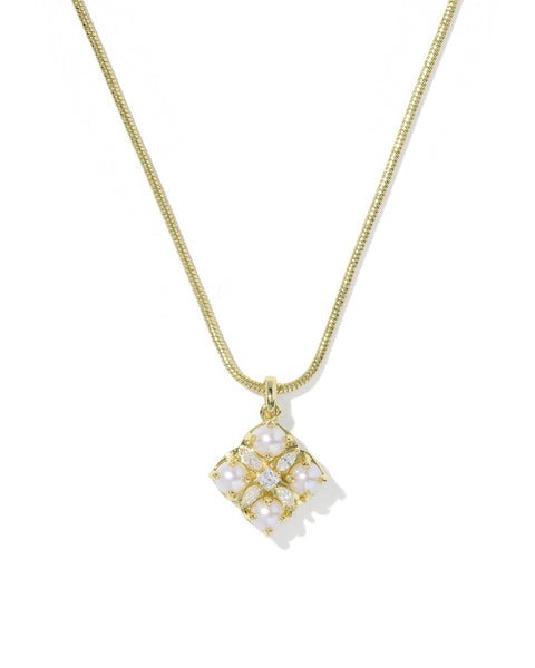 KS DIRA PEARL SHORT PENDANT NECKLACE GOLD