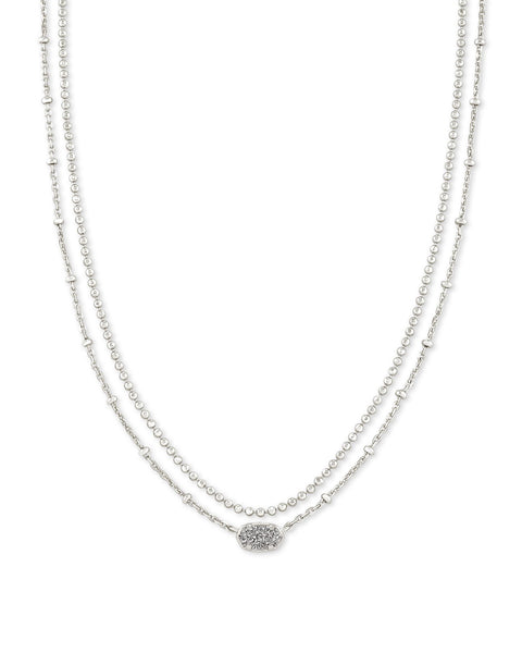 KS EMILIE MULTI STRAND NECKLACE SILVER