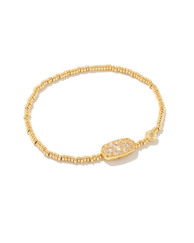 KS GRAYSON STRETCH BRACELET GOLD WHITE CRYSTAL