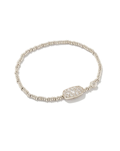 KS GRAYSON STRETCH BRACELET SILVER WHITE CRYSTAL