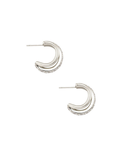 KS LIVY HUGGIE EARRINGS SILVER