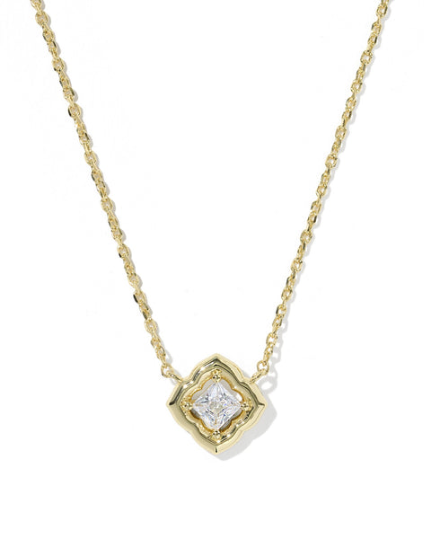 KS MALLORY CRYSTAL SHORT PENDANT NECKLACE GOLD