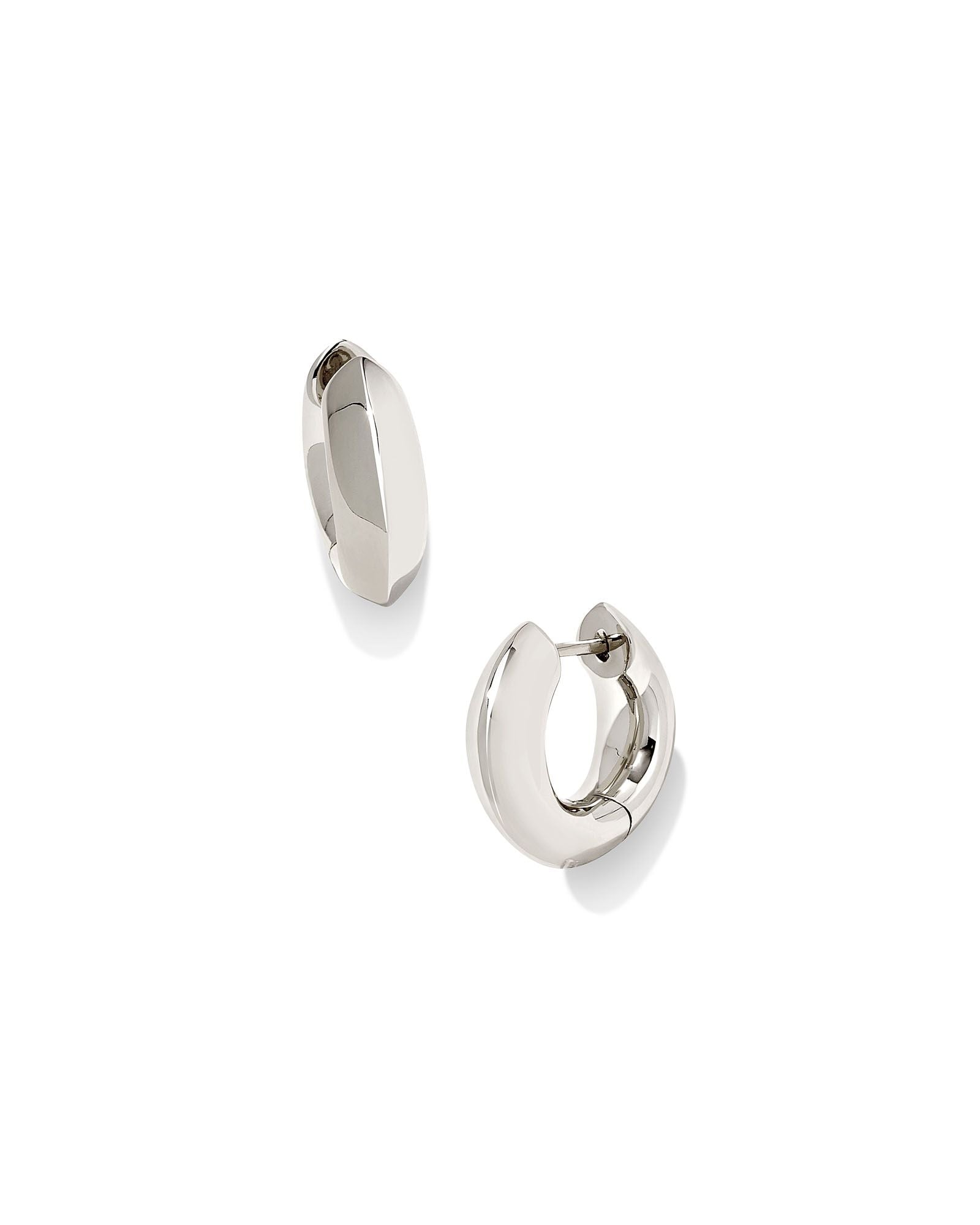 KS MIKKI METAL HUGGIE EARRINGS SILVER
