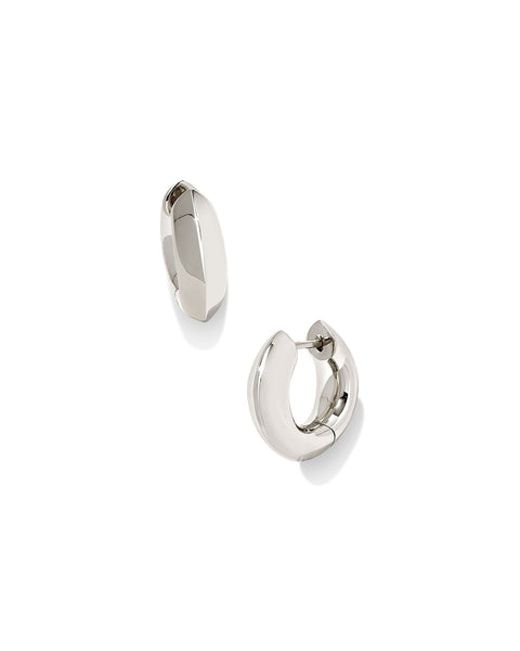 KS MIKKI METAL HUGGIE EARRINGS SILVER