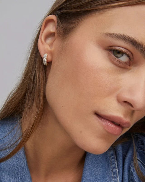 KS MIKKI PAVE HUGGIE EARRINGS GOLD