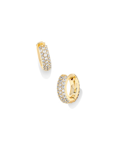 KS MIKKI PAVE HUGGIE EARRINGS GOLD
