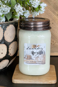 Laundry Day 16oz Mason Jar Soy Candles