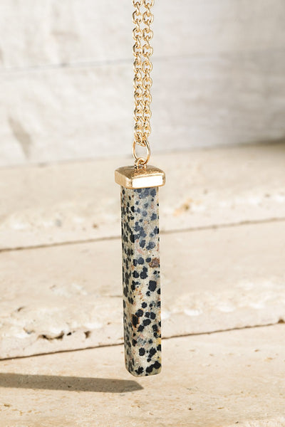 Natural Stone Bar Necklace