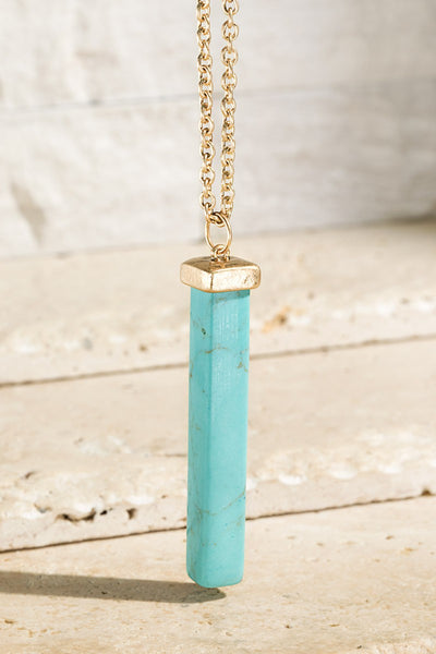 Natural Stone Bar Necklace