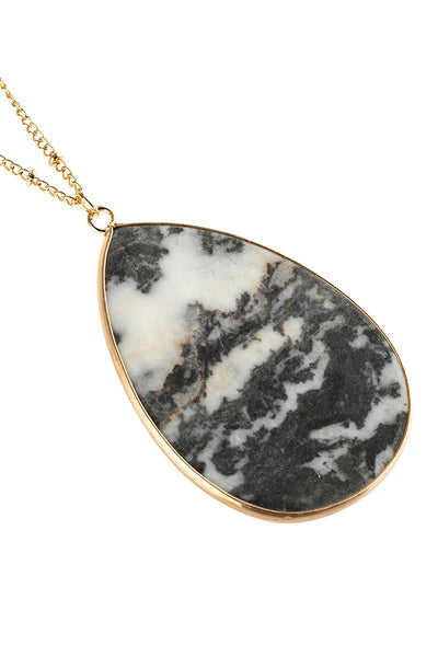 Oval Stone Pendant Necklace