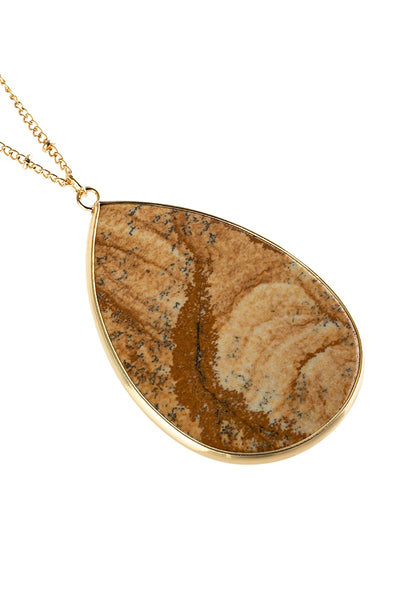 Oval Stone Pendant Necklace