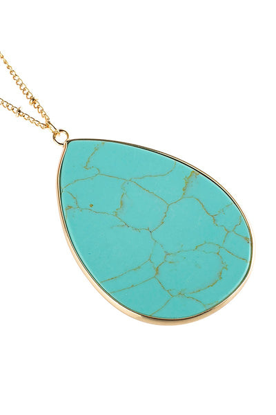 Oval Stone Pendant Necklace