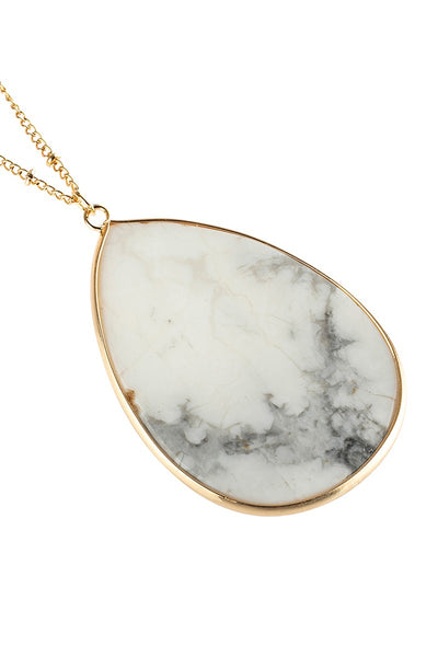 Oval Stone Pendant Necklace