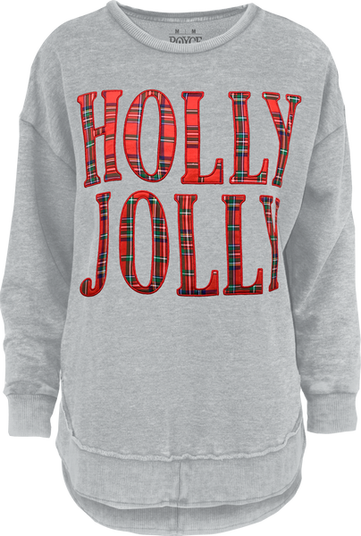 Royce Plaid Holly Jolly Fleece Hi-Lo Sweatshirt