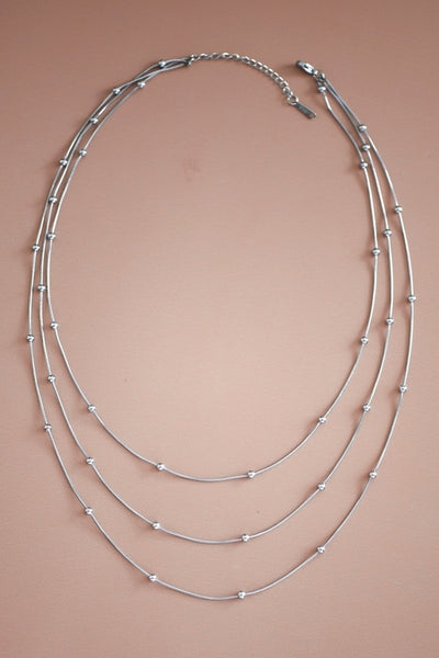 S.S. Layered Ball Chain Necklace
