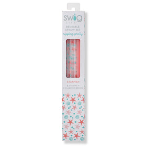 SWIG Starfish + Coral Straw Set