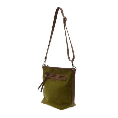 Silas Corduroy Crossbody Bucket Bag Olive