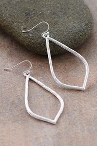 Silver Hammered Teardrop Earring