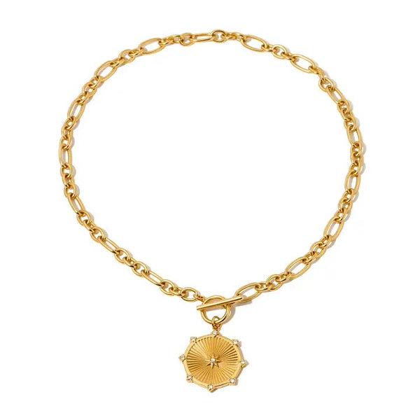 Sunburst Diamond Chain Necklace - Waterproof