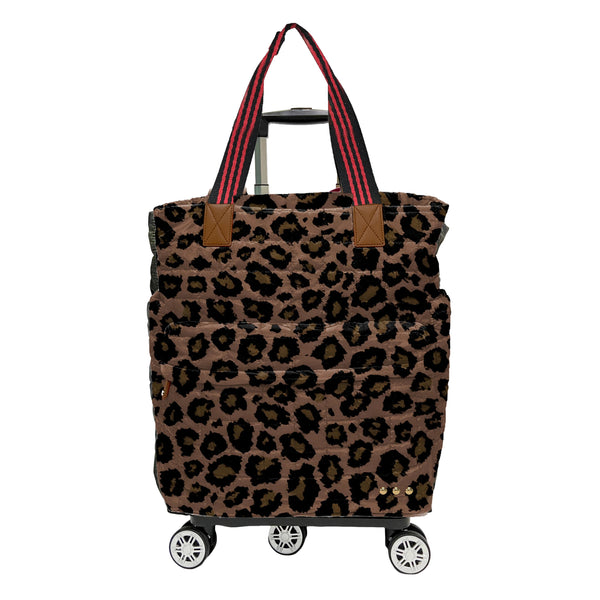 Tenley Quilted Tote Roller Bag Leopard