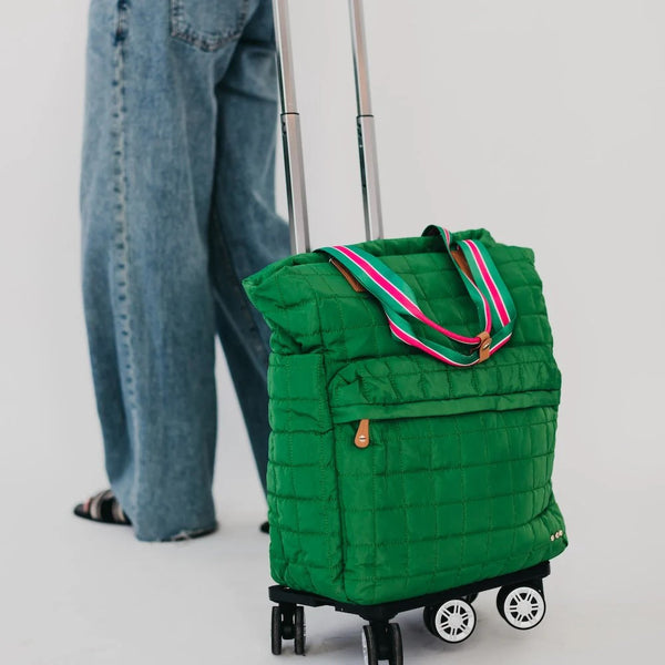 Tenley Quilted Tote Roller Bag Green