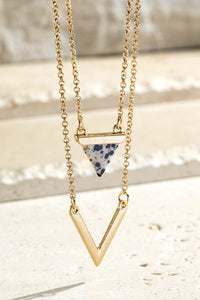 Triangle Natural Stone Charm Necklace