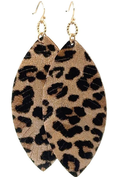 Ultra Leather Leopard Drop Earring