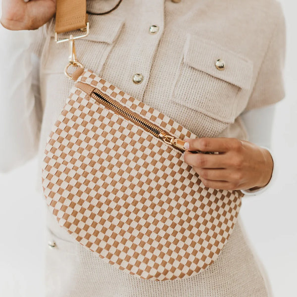 Westlyn Woven Bum Bag Tan Checker