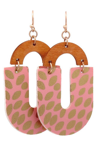 Wood Drop Arch Earring