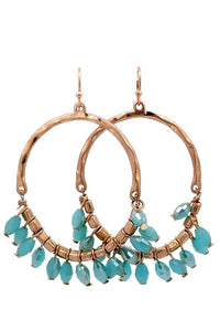 Worn Circle Drop Bead Earring