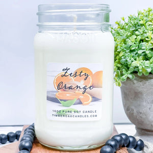 Zesty Orange 16oz Mason Jar Soy Candles