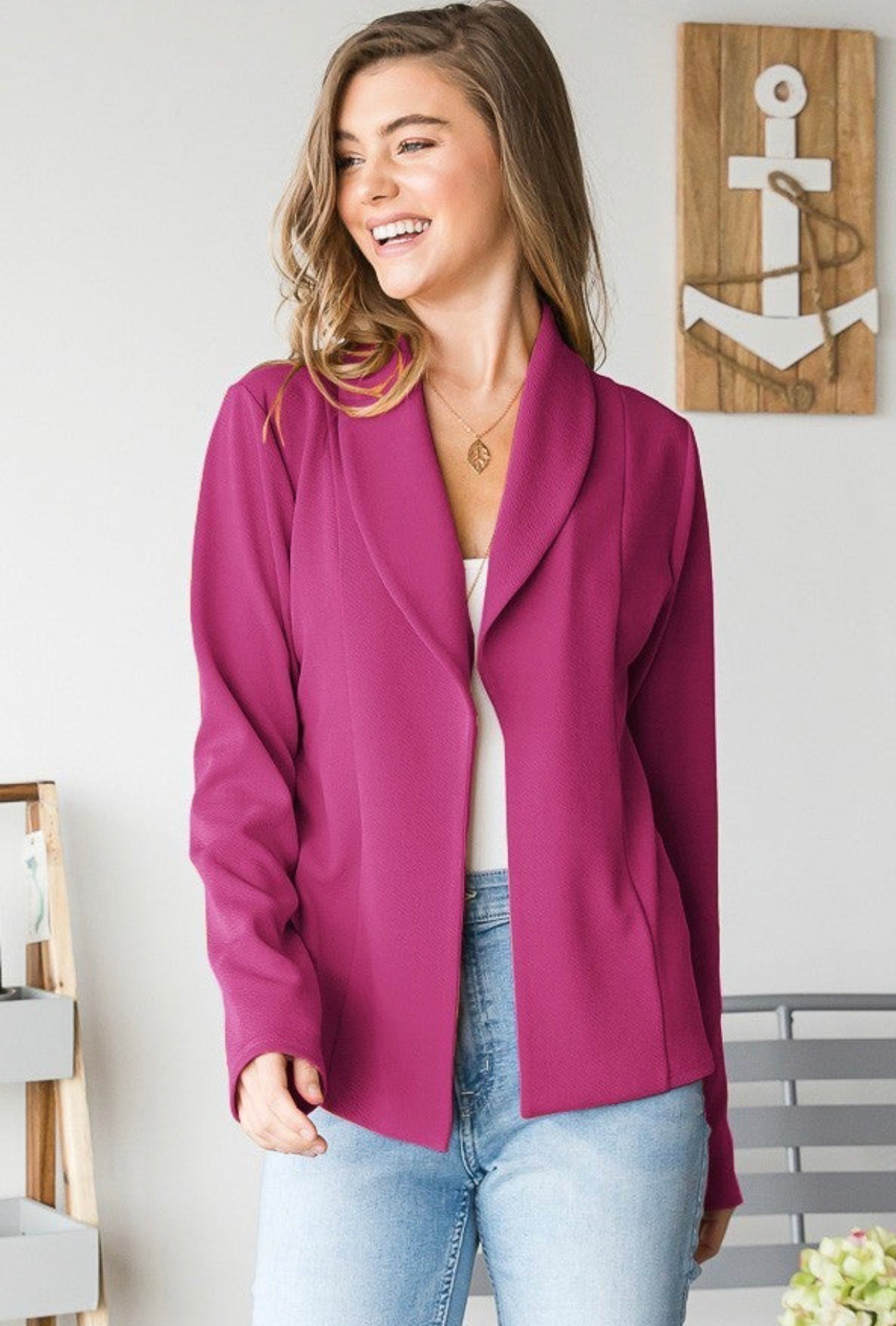 Classic Lightweight Blazer Raspberry