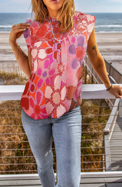 Pink Palisades Floral Embroidered Top