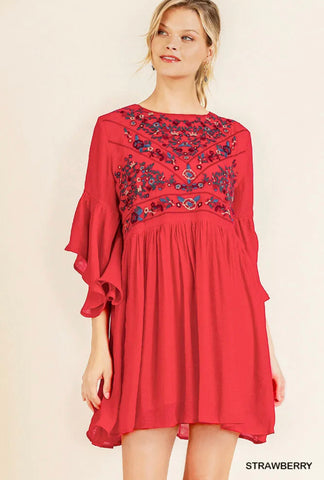 UMGEE Strawberry Embroidered Dress