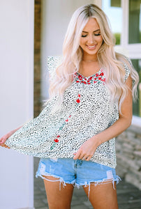 Savannah Dotted Embroidered Top