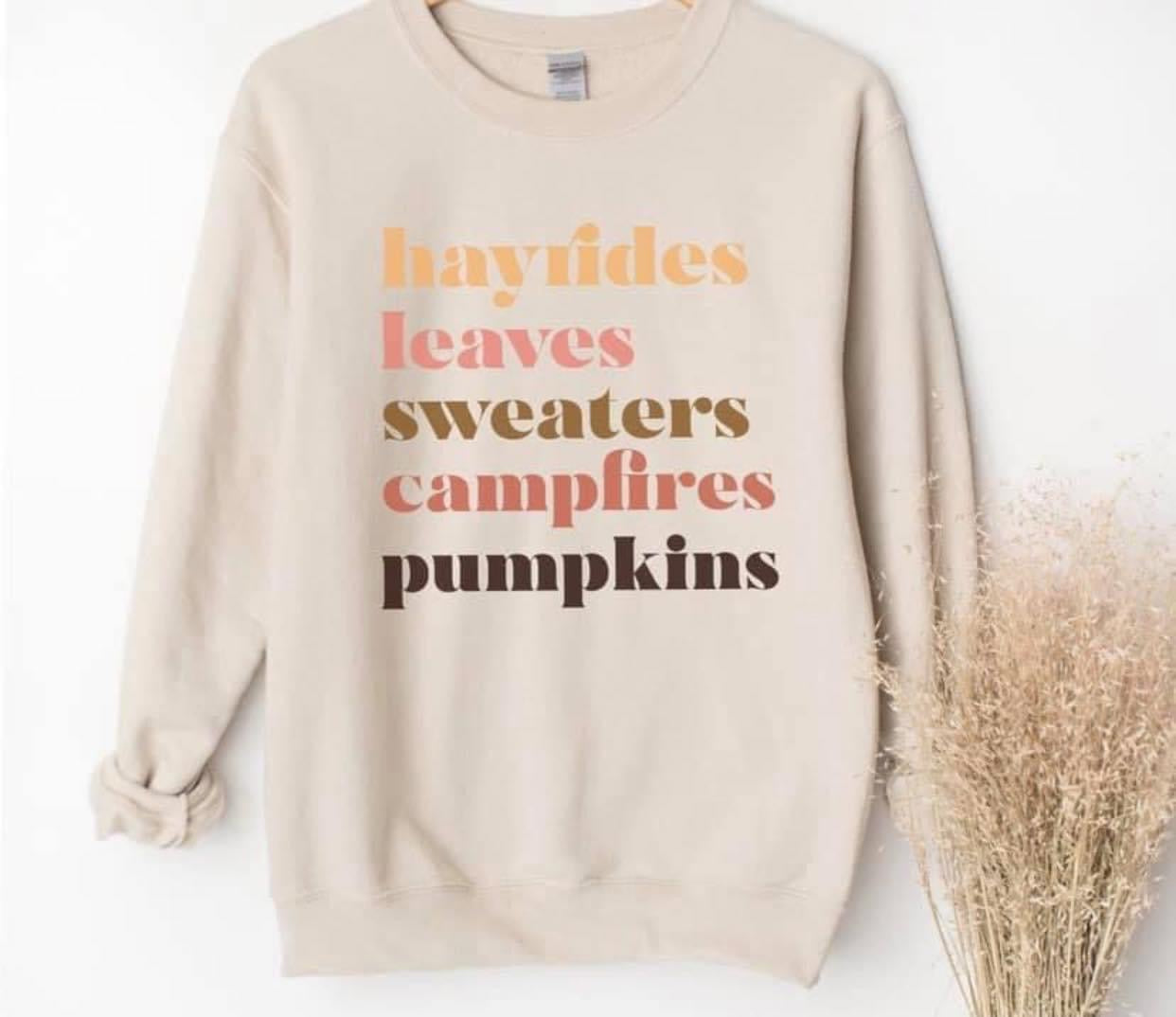 Hayrides Pumpkins Cozy Sweatshirt