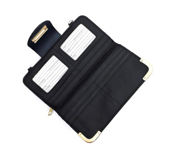 Turn Lock Crossbody Wallet