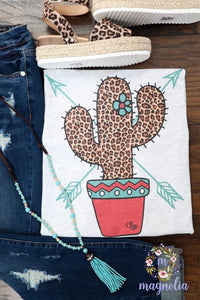 Leopard Cactus Print Tee