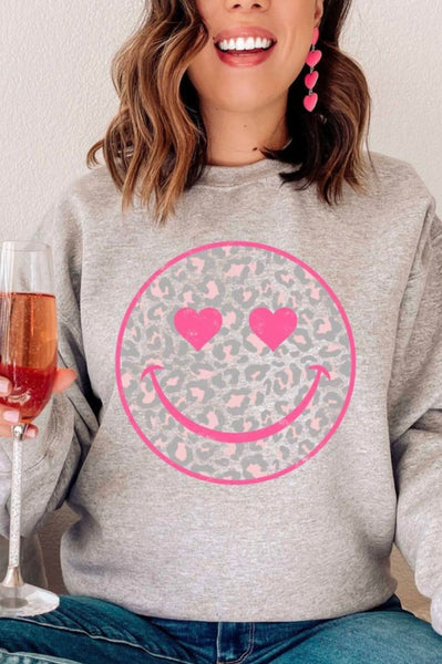 Grey Smiley Crew Neck Sweatshirt