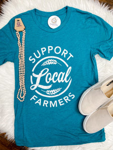 Support Local Farmers Tee Teal