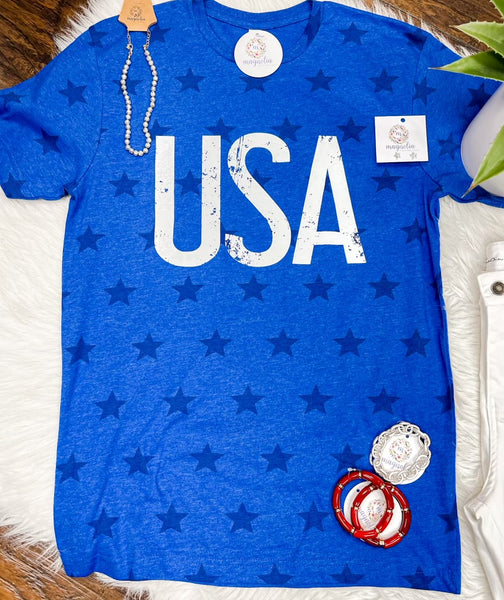 USA Star Print Graphic Tee