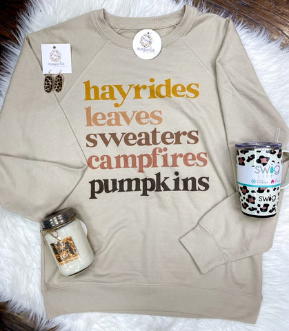 Hayrides Pumpkins Cozy Sweatshirt